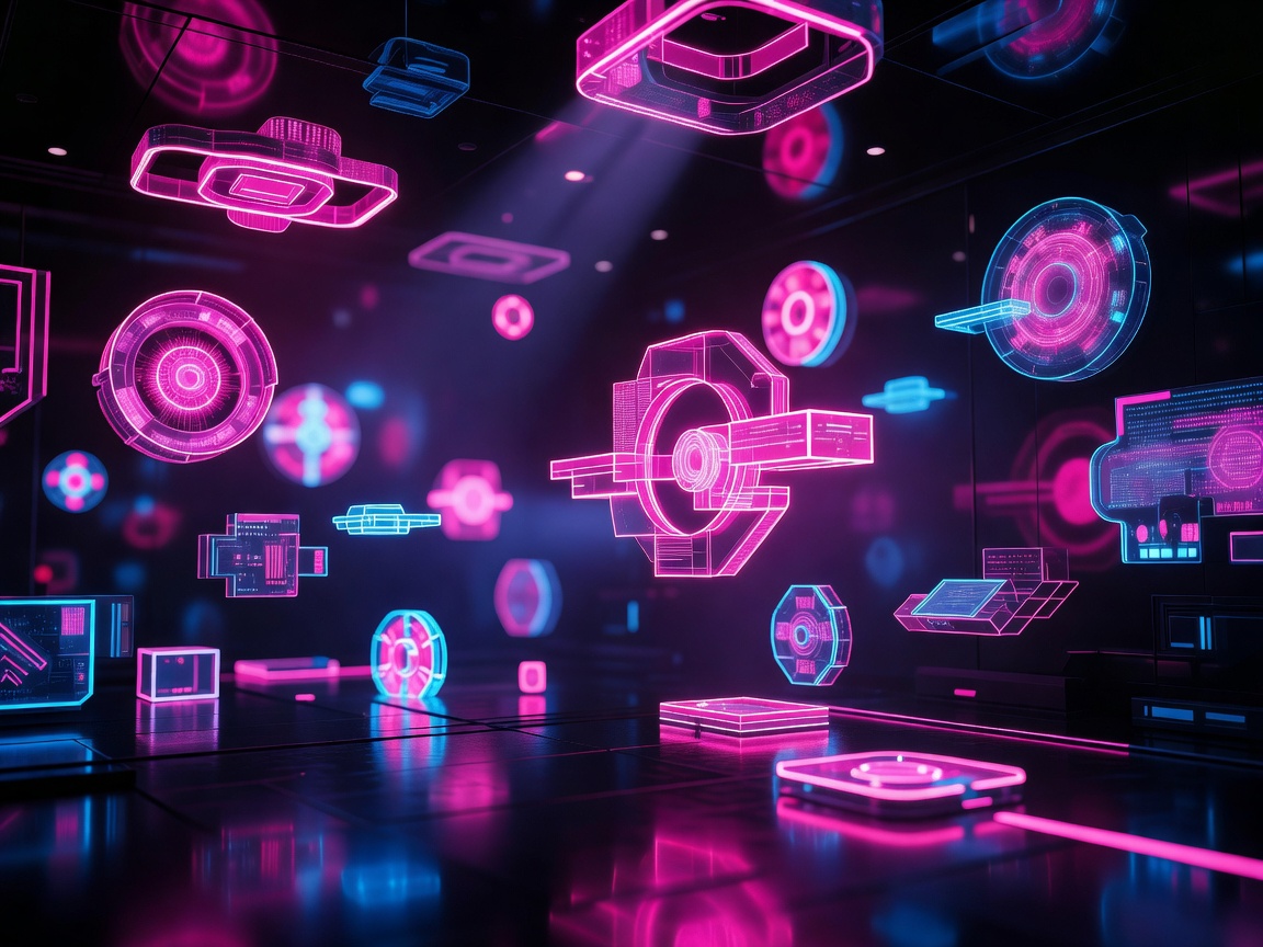 Vibrant gaming console screen setup in cartoon styled party colors